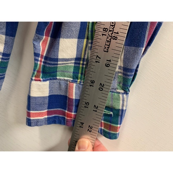 Ralph Lauren Shirt Mens Medium Blue Red Plaid Blaire Long‎ Sleeve Button Down - Picture 11 of 12